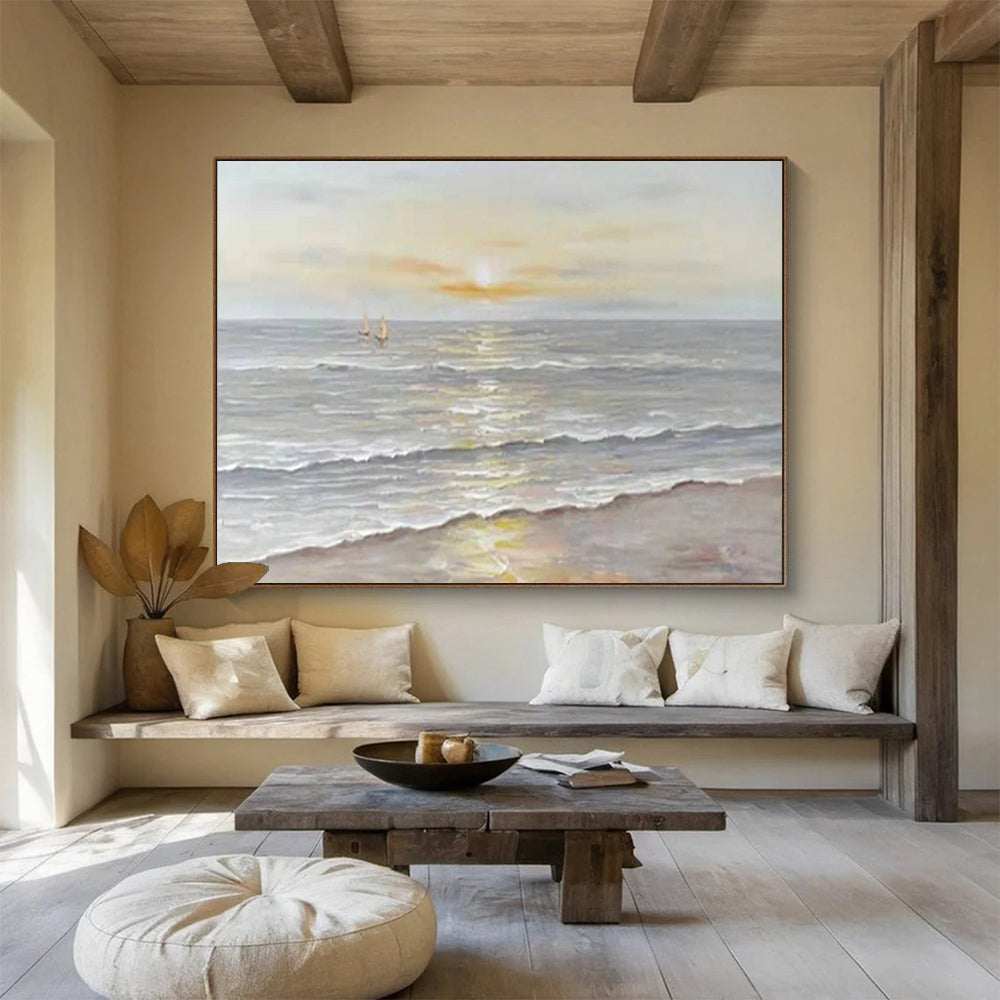 evening beach abstract acrylic design 6